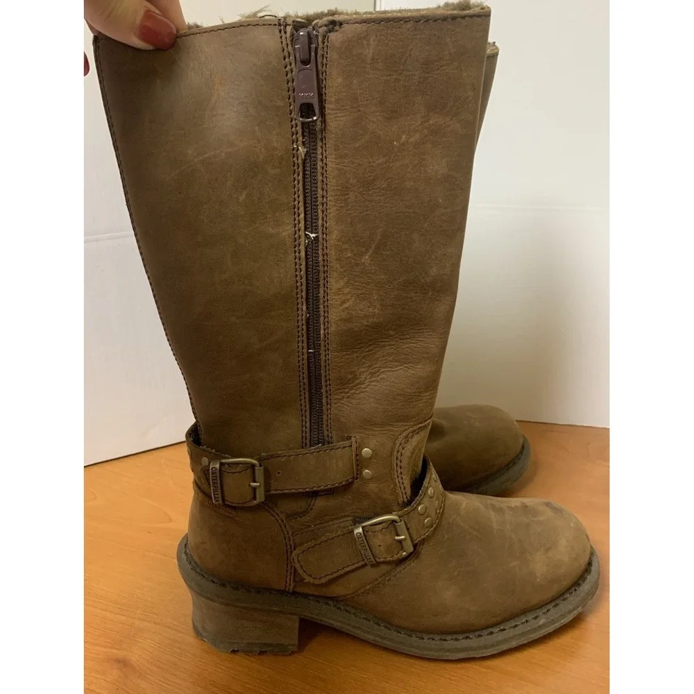 Caterpillar Florencia Waterproof Harness Boot W/ Faux Fur Lining Women's 8